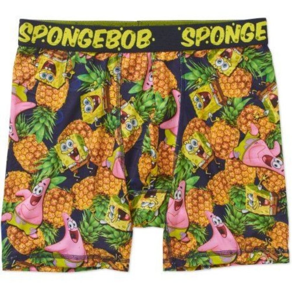 Nickelodeon Spongebob S 28 30 Men's Poly Boxer Brief Pineapple Patrick NEW